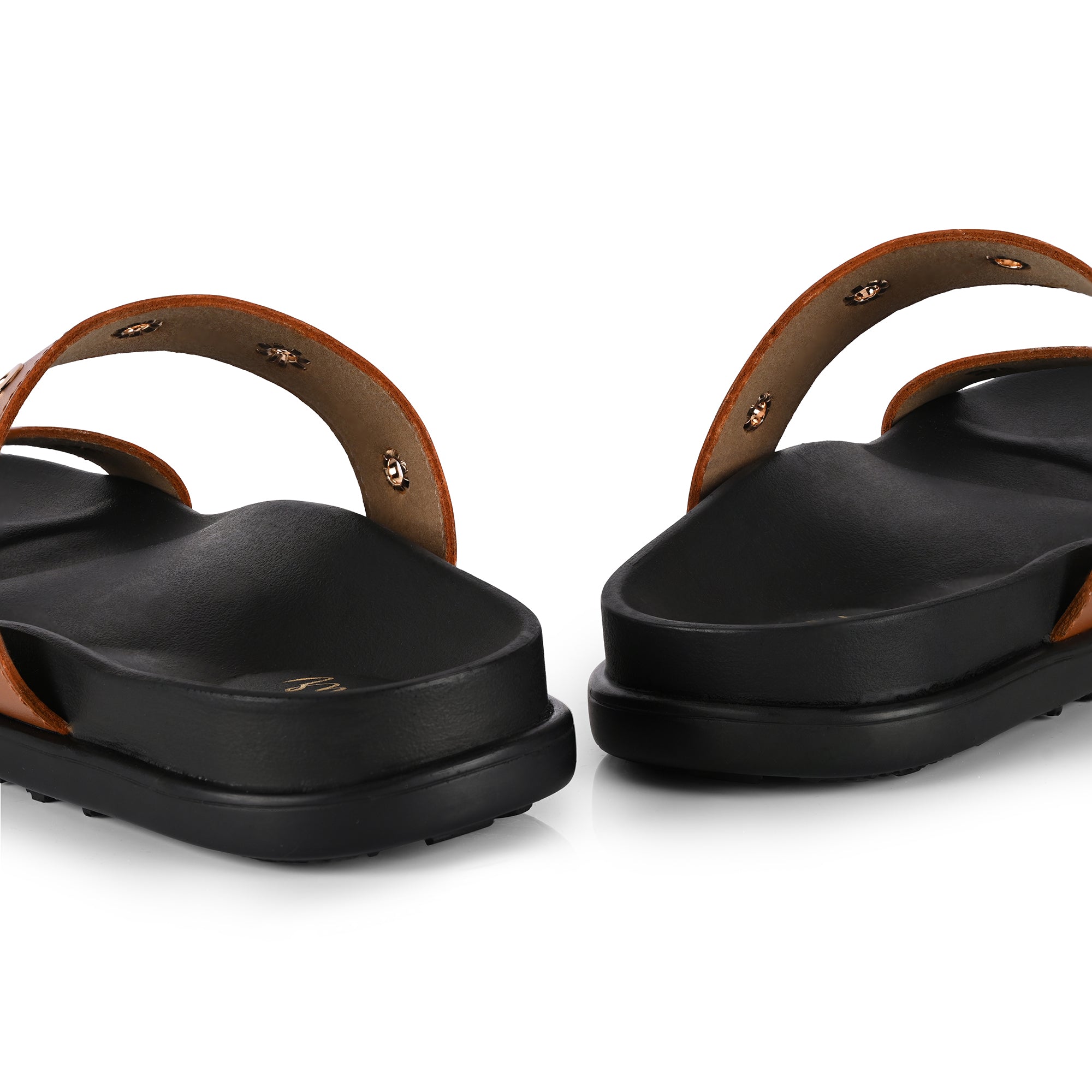 Drizzle Circle Sliders - Tan Brown